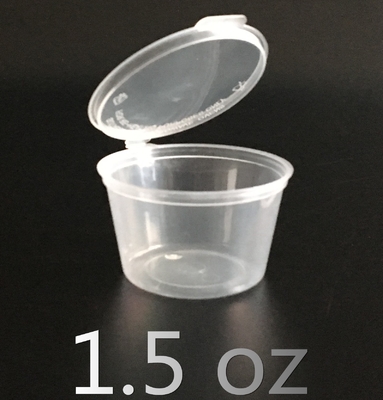 50ml Hộp đựng thực phẩm dùng một lần 2oz Bộ đồ ăn Cốc đựng nước sốt bằng nhựa có nắp đậy