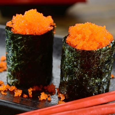 Masago Tobiko Capelin Cá Roe sushi trứng cá chuồn Capelin đông lạnh