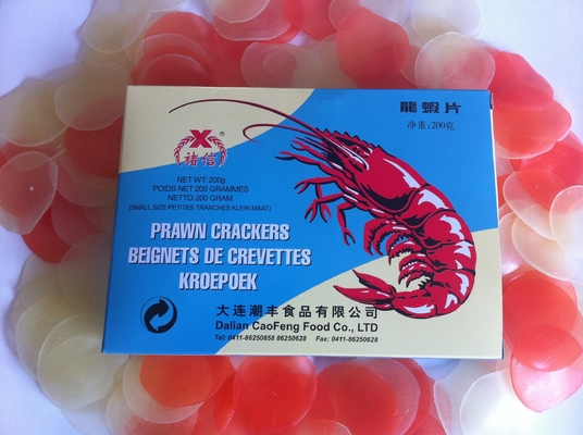 200g Bánh quy tôm Trung Quốc có màu Đỏ trắng Snack tôm có màu Chip